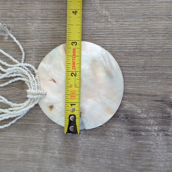 Mother of Pearl Seed Beed Statement Necklace - Picture 9 of 12